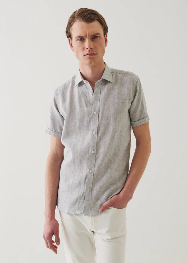 PATRICK ASSARAF SHORT SLEEVE LINEN SHIRT
