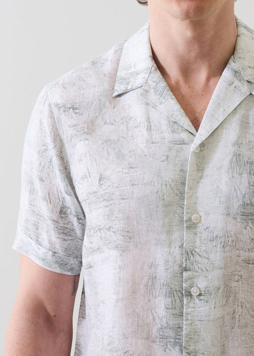 Patrick Assaraf Tropical Print Linen Shirt