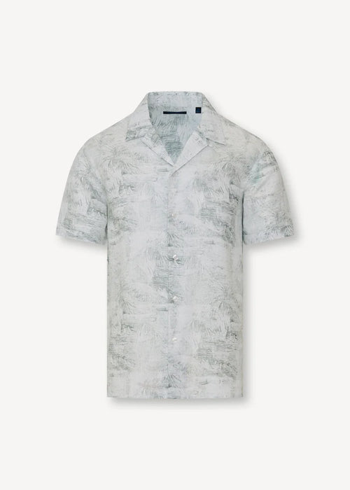 Patrick Assaraf Tropical Print Linen Shirt