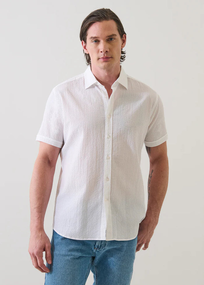 Patrick Assaraf Seersucker Cotton Stretch Shirt