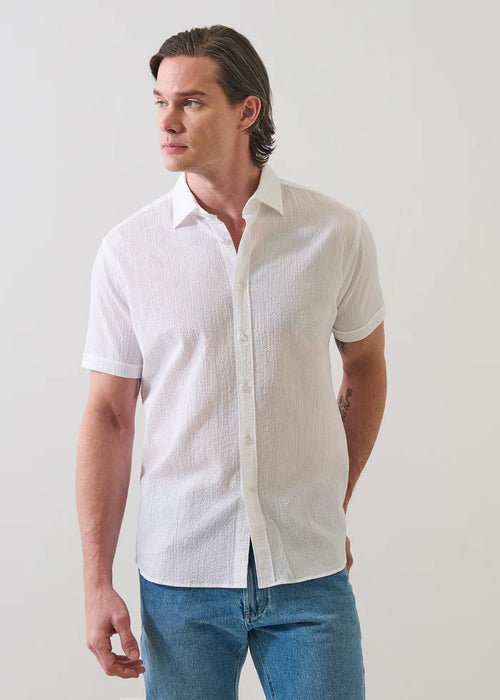 Patrick Assaraf Seersucker Cotton Stretch Shirt