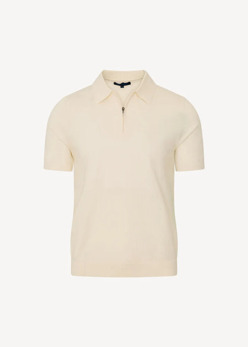Patrick Assaraf Cotton Blend Zip Polo