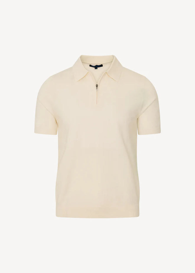Patrick Assaraf Cotton Blend Zip Polo