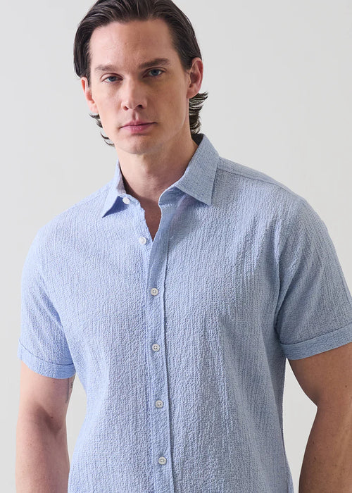 Patrick Assaraf Seersucker Cotton Stretch Shirt