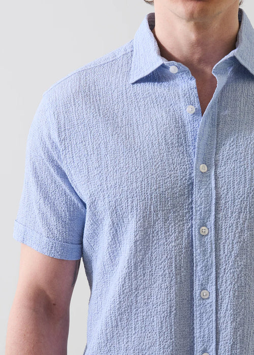 Patrick Assaraf Seersucker Cotton Stretch Shirt