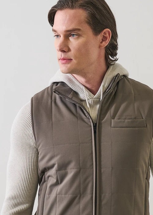 Patrick Assaraf Grid Quilted Filled Nylon Zip Vest