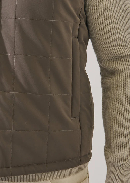 Patrick Assaraf Grid Quilted Filled Nylon Zip Vest