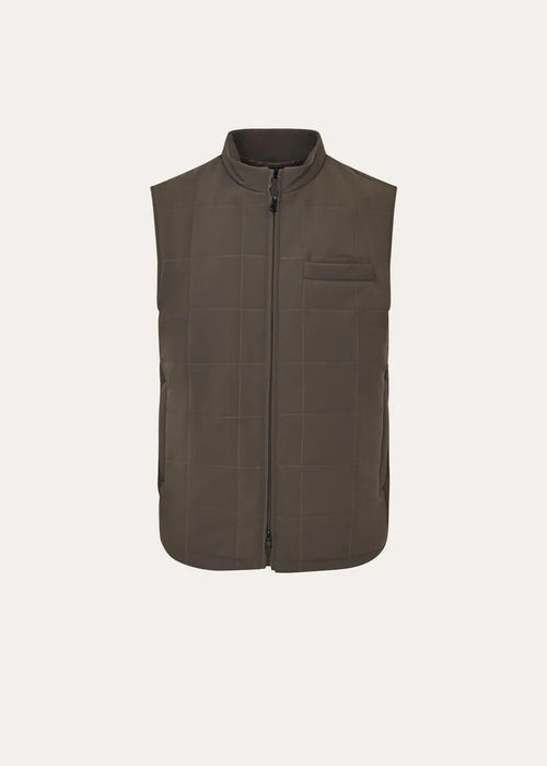 Patrick Assaraf Grid Quilted Filled Nylon Zip Vest