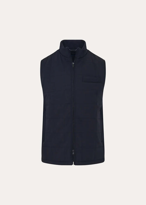 Patrick Assaraf Grid Quilted Filled Nylon Zip Vest