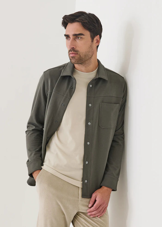 PATRICK ASSARAF PIMA COTTON FRENCH TERRY OVERSHIRT