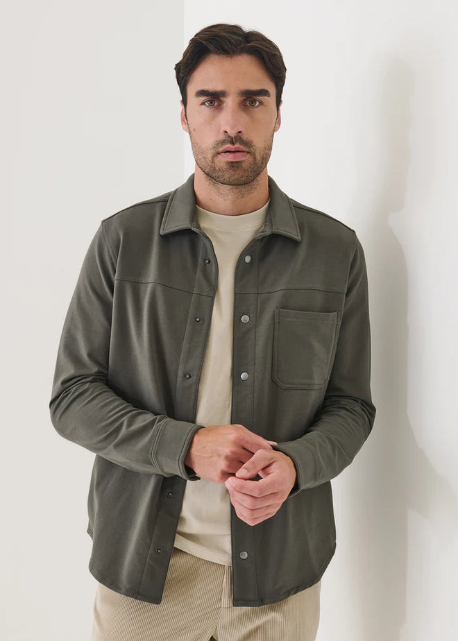 PATRICK ASSARAF PIMA COTTON FRENCH TERRY OVERSHIRT