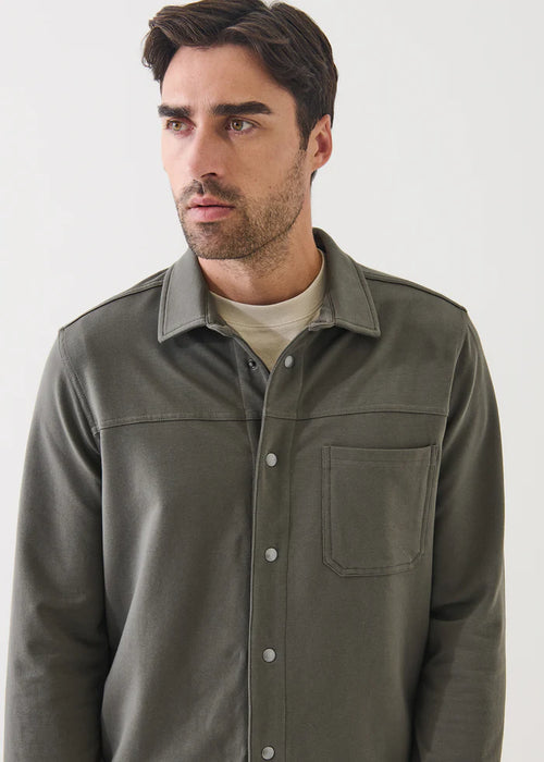 PATRICK ASSARAF PIMA COTTON FRENCH TERRY OVERSHIRT