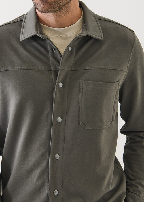 PATRICK ASSARAF PIMA COTTON FRENCH TERRY OVERSHIRT