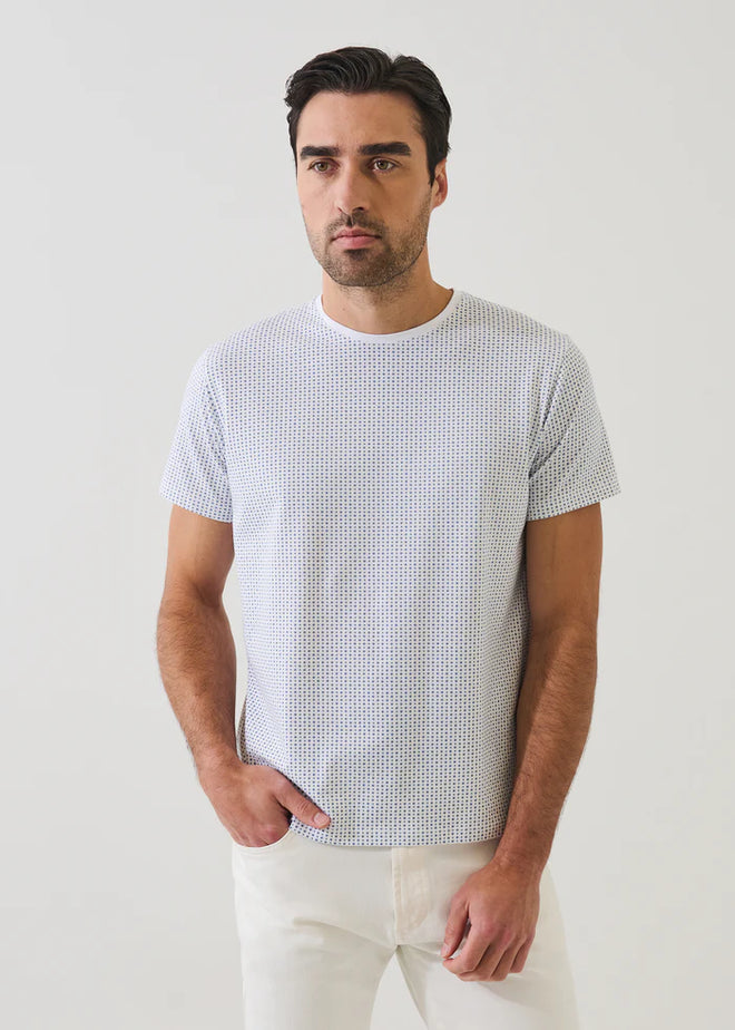 PATRICK ASSARAF STRETCH MICRO PRINT T-SHIRT