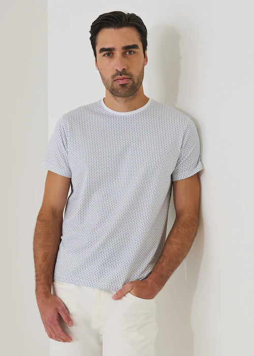 Patrick Assaraf Stretch Micro Print T-Shirt
