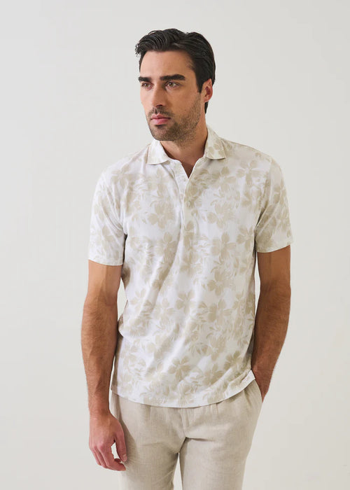 PATRICK ASSARAF PIMA COTTON STRETCH TROPICAL PRINT POLO
