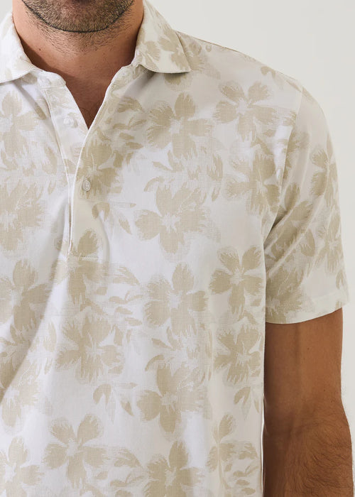 PATRICK ASSARAF PIMA COTTON STRETCH TROPICAL PRINT POLO