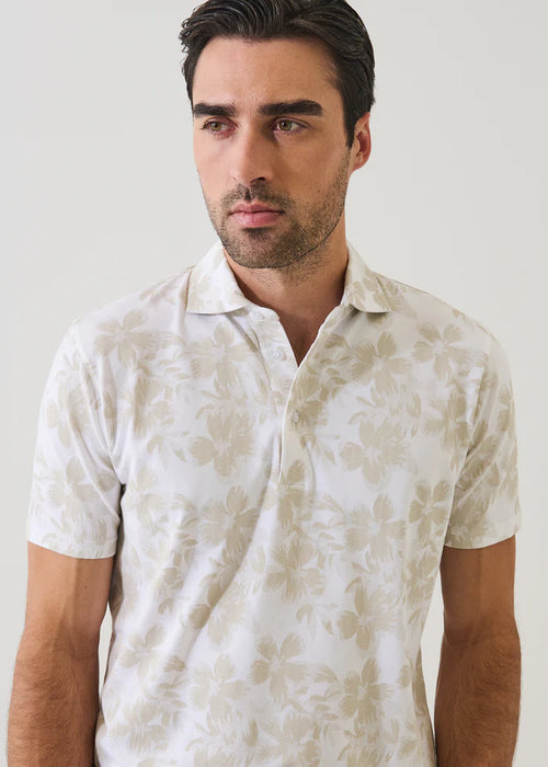 PATRICK ASSARAF PIMA COTTON STRETCH TROPICAL PRINT POLO