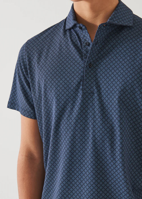 PATRICK ASSARAF PIMA COTTON STRETCH PRINTED POLO