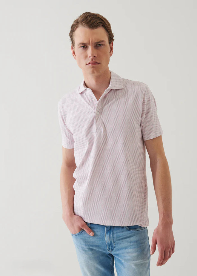 PATRICK ASSARAF PIMA COTTON PRINTED POLO