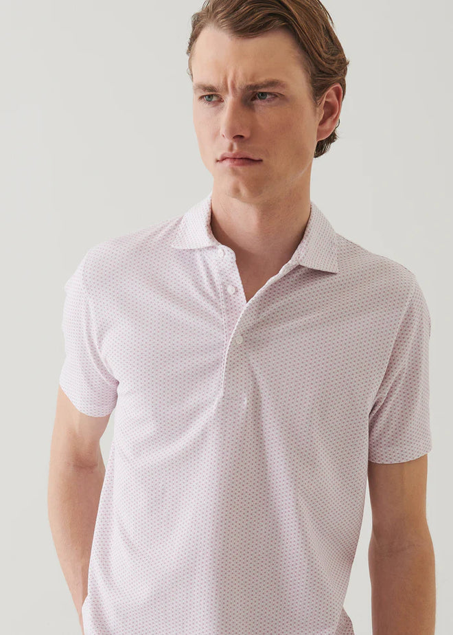 PATRICK ASSARAF PIMA COTTON PRINTED POLO