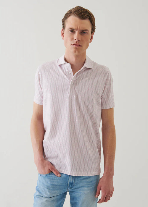 PATRICK ASSARAF PIMA COTTON PRINTED POLO