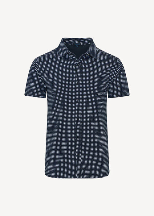 Patrick Assaraf Pima Cotton Stretch Geometric Print Shirt