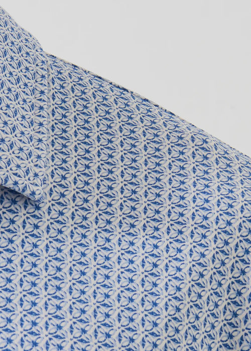 Patrick Assaraf Pima Cotton Stretch Mini Geometric Print Shirt