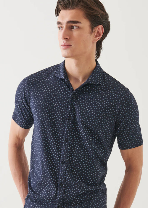 PATRICK ASSARAF PIMA COTTON PRINTED SHIRT