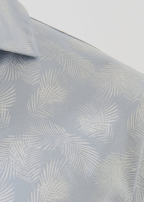Patrick Assaraf Pima Cotton Stretch Tropical Leaf Print Polo
