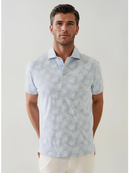 Patrick Assaraf Tropical Leaf Print Polo