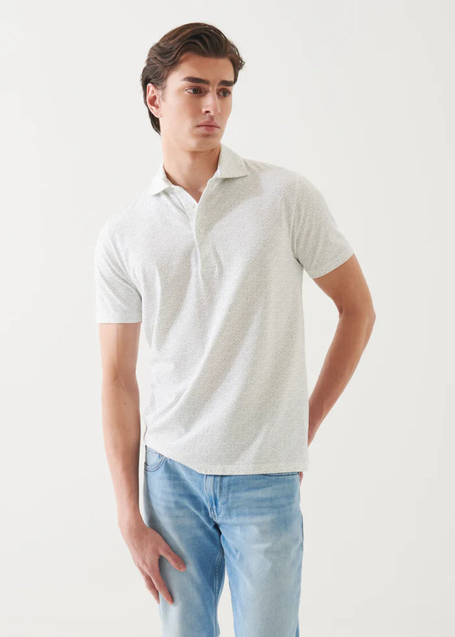 PATRICK ASSARAF COTTON STRETCH PRINTED POLO
