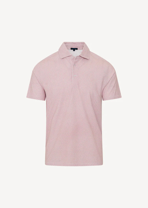 Patrick Assaraf Pima Cotton Stretch Micro Geometric Print Polo