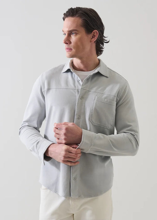 Patrick Assaraf Pima Cotton French Terry Vintage Wash Overshirt