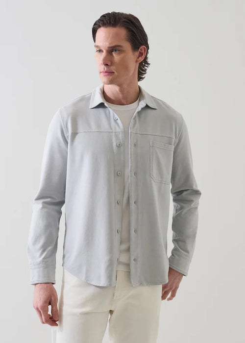 Patrick Assaraf Pima Cotton French Terry Vintage Wash Overshirt