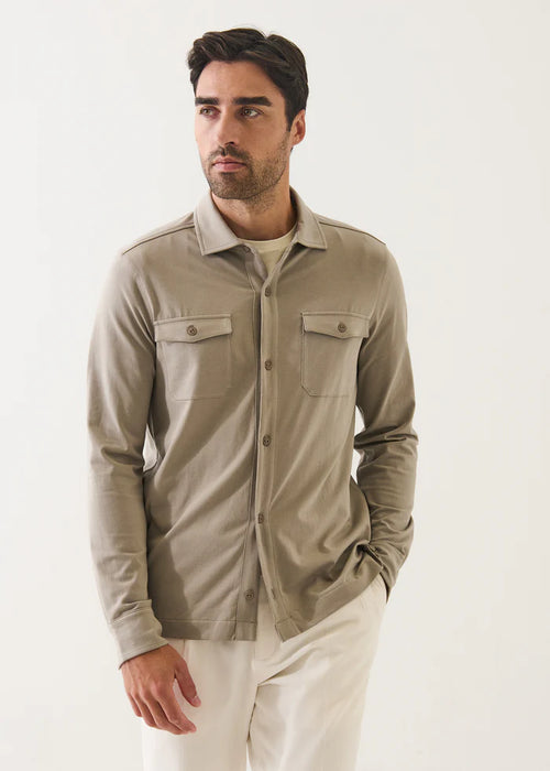 PATRICK ASSARAF PIMA COTTON STRETCH OVERSHIRT