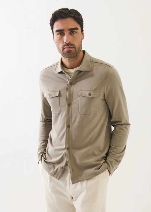 PATRICK ASSARAF PIMA COTTON STRETCH OVERSHIRT