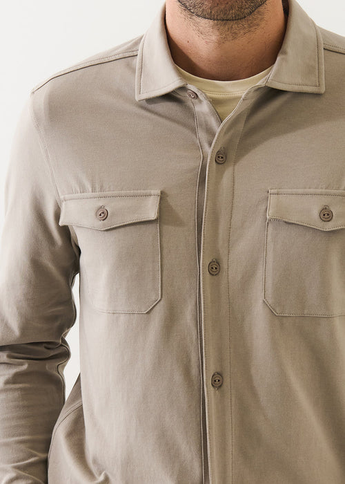 PATRICK ASSARAF PIMA COTTON STRETCH OVERSHIRT