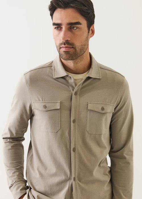 PATRICK ASSARAF PIMA COTTON STRETCH OVERSHIRT