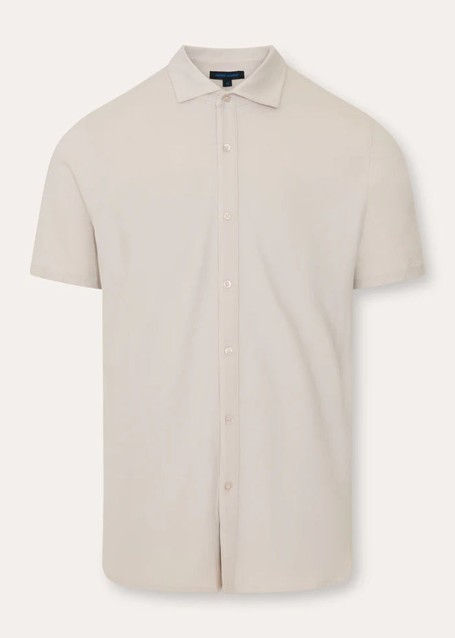 PATRICK ASSARAF PIMA COTTON STRETCH BUTTON FRONT SHIRT