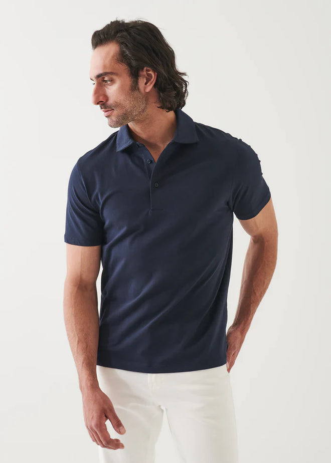 PATRICK ASSARAF PIMA COTTON BUTTON POLO