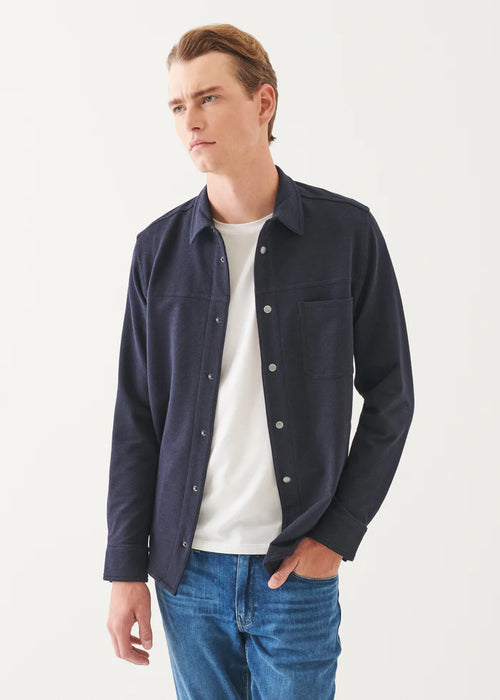 PATRICK ASSARAF PIMA COTTON SNAP OVERDYE SHIRT JACKET
