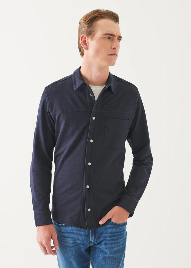PATRICK ASSARAF PIMA COTTON SNAP OVERDYE SHIRT JACKET