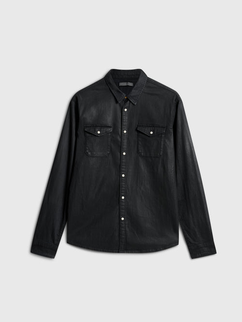 JOHN VARVATOS WAX COATED WESTERN SHIRT