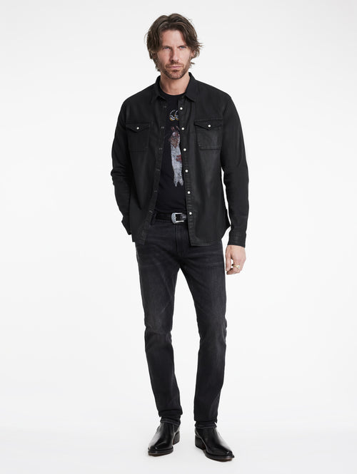 JOHN VARVATOS WAX COATED WESTERN SHIRT