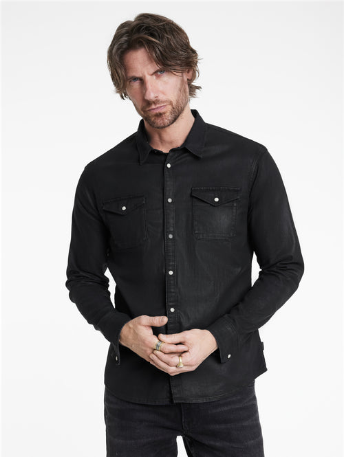 JOHN VARVATOS WAX COATED WESTERN SHIRT