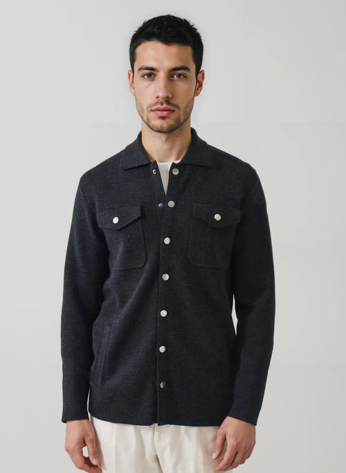 Patrick Assaraf Milano Stitch Snap Front Shirt Jacket