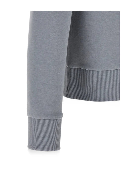 Boss saggy Zip-up hoodie in stretch cotton with logo print