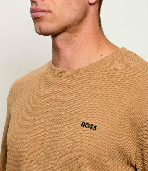 Boss Cotton-blend pyjama T-shirt with embroidered logo