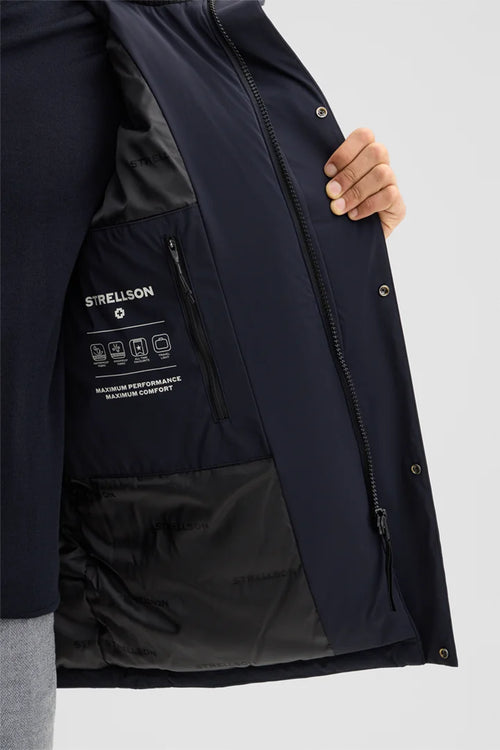 Strellson Quilted hooded parka - Navy